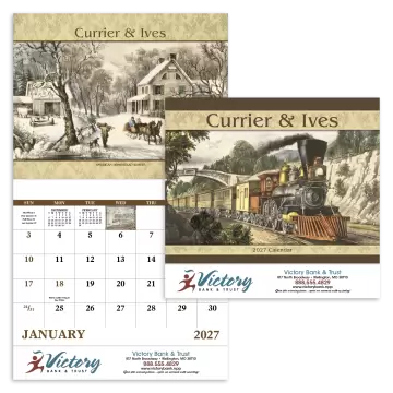 Currier & Ives Wall Calendar - Stapled